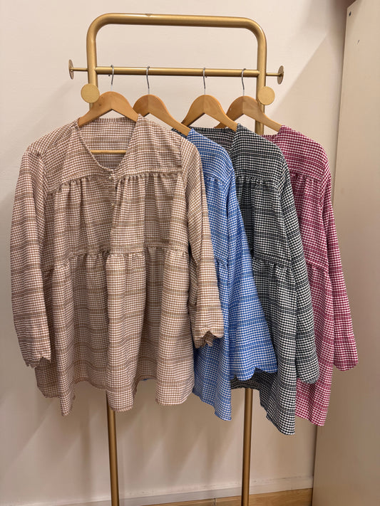 SUN GINGHAM BLOUSE