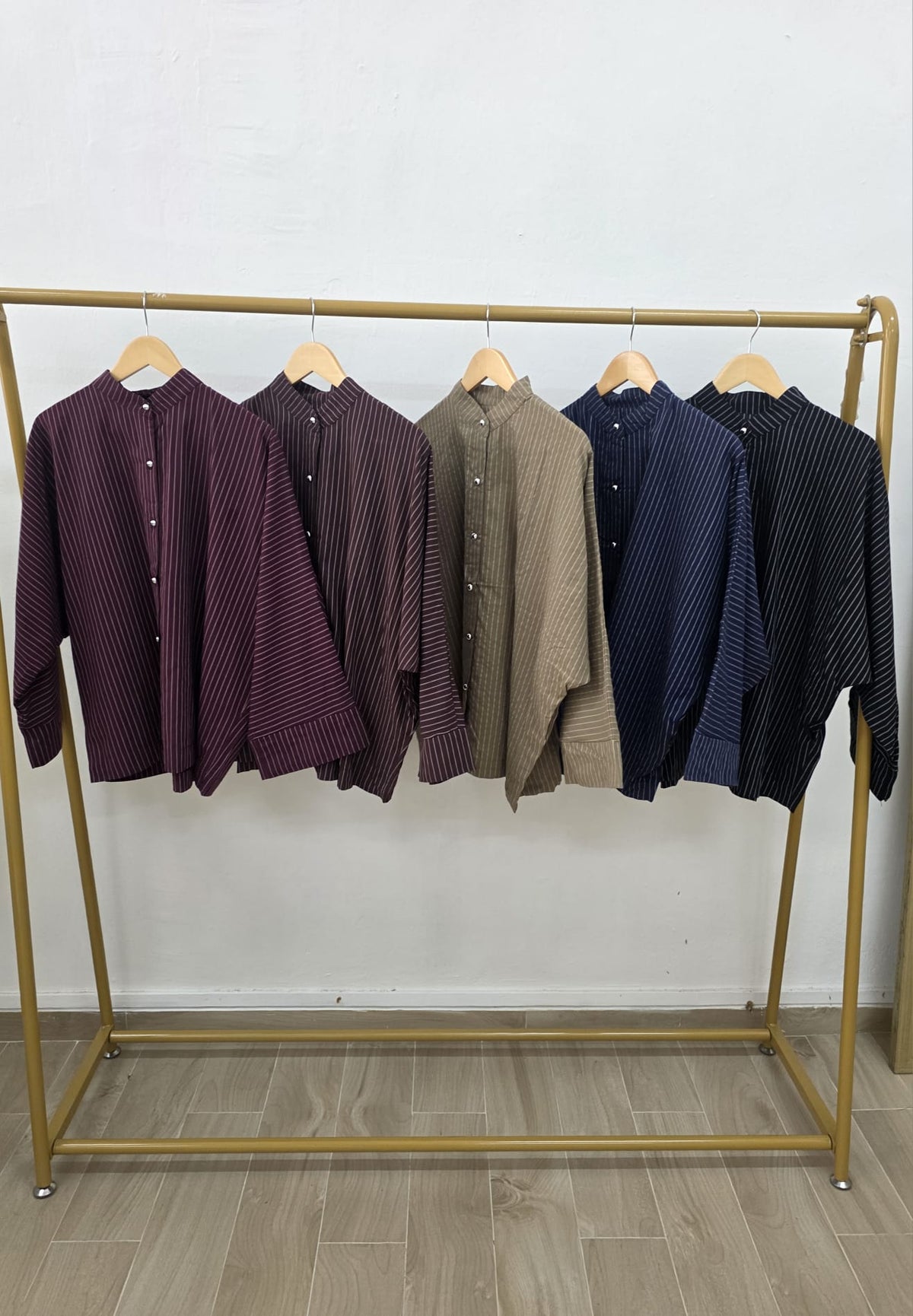ERINA Stripe metallic button shirt