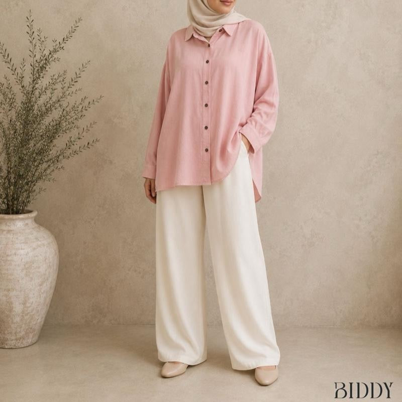 LIRA DENIM TOP - NUDE