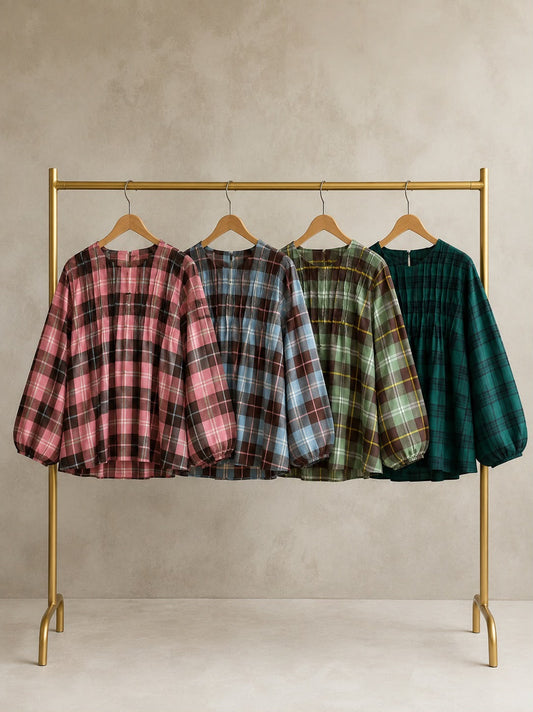 JIHA checkered blouse